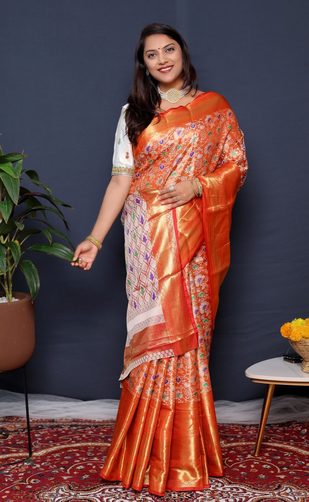 Tissue Meenakari Silk Kanchipuram Saree Catalog